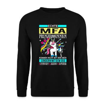 MFA Princess - paillettes cardio Licorne - Sweat-shirt Unisexe - noir - Devant - Alina (178cm) & Michal (187cm)