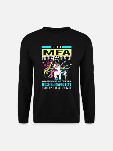 MFA Prinzessin - Einhorn Kardio Glitzer - Unisex Pullover - Schwarz
