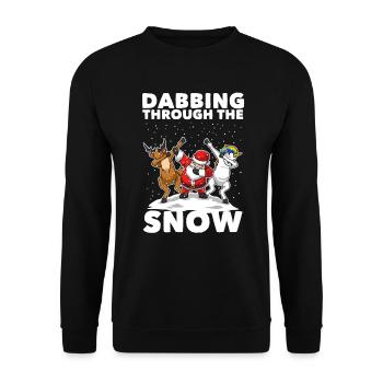 Dabbing Santa Dabbing Einhorn Weihnachten Geschenk - Unisex Sweatshirt - black - Front - Alina (178cm) & Michal (187cm)