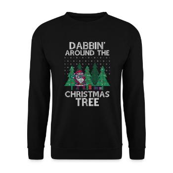 Dabbing Santa Dab Ugly Christmas Sweater - Unisex Sweatshirt - black - Front - Alina (178cm) & Michal (187cm)