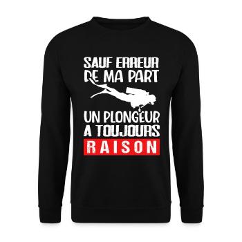 Plongeur cadeau drôle plongée sous marine - Sweat-shirt Unisexe - noir - Devant - Alina (178cm) & Michal (187cm)