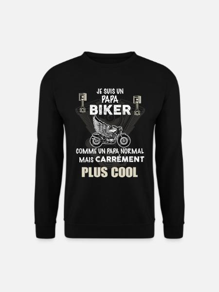 Papa biker motard moto - Sweat-shirt Unisexe - noir