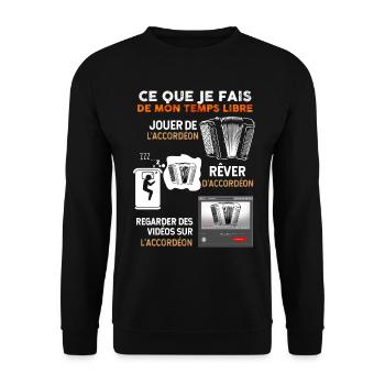 Accordéon et temps libre humour accordéoniste - Sweat-shirt Unisexe - noir - Devant - Alina (178cm) & Michal (187cm)