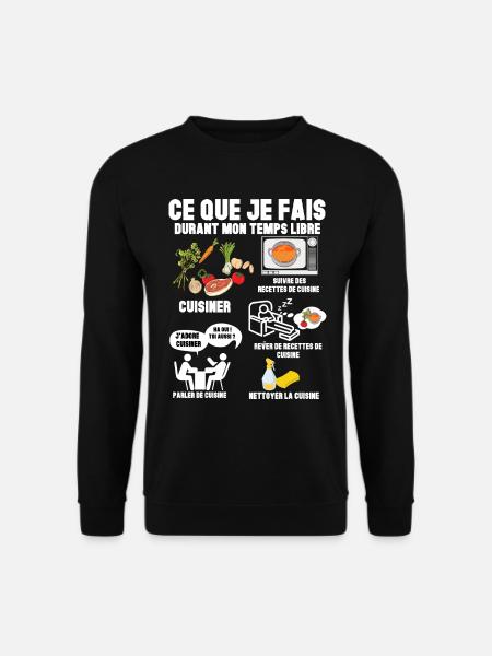Cuisine Passion Métier Cuisinier Cuisinière - Sweat-shirt Unisexe - noir