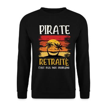 pirate retraité - Sweat-shirt Unisexe - noir - Devant - Alina (178cm) & Michal (187cm)