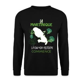 La Martinique La Plus Belle Histoire - Sweat-shirt Unisexe - noir - Devant - Alina (178cm) & Michal (187cm)