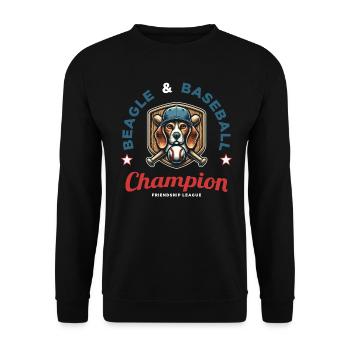 Fan of baseball, beagles and America - Unisex Sweatshirt - black - Front - Alina (178cm) & Michal (187cm)