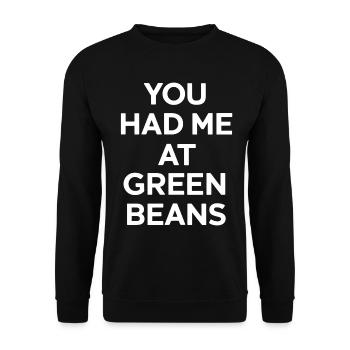 Grüne Bohnen - Unisex Pullover - Schwarz - Vorne - Alina (178cm) & Michal (187cm)
