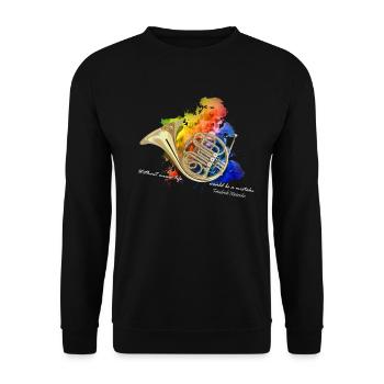 bugle - Unisex Sweatshirt - black - Front - Alina (178cm) & Michal (187cm)