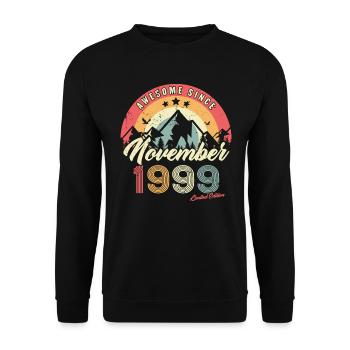 Birthday Gift In November 1999 Vintage - Unisex Sweatshirt - black - Front - Alina (178cm) & Michal (187cm)