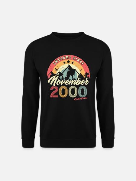 Cadeau D'anniversaire En Novembre 2000 Vintage - Sweat-shirt Unisexe - noir