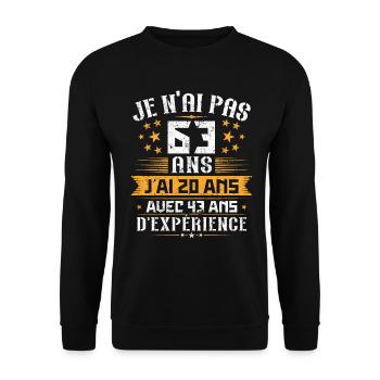 Je n'ai pas 83 ans, Cadeau d'anniversaire 83 ans - Sweat-shirt Unisexe - noir - Devant - Alina (178cm) & Michal (187cm)