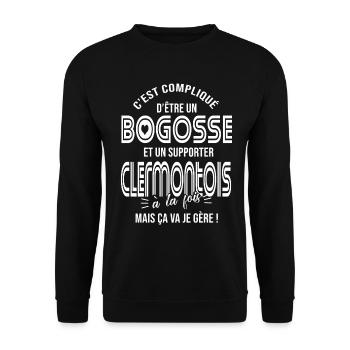 Cadeau bogosse supporter club foot clermontois - Sweat-shirt Unisexe - noir - Devant - Alina (178cm) & Michal (187cm)