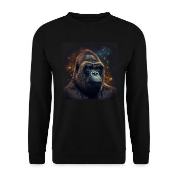 Stardust Gorilla - AI Generated Art - AI Art - Unisex Sweatshirt - black - Front - Alina (178cm) & Michal (187cm)