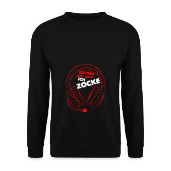 I don't hear you I gamble sayings Gamer Gambler - Unisex Sweatshirt - black - Front - Alina (178cm) & Michal (187cm)