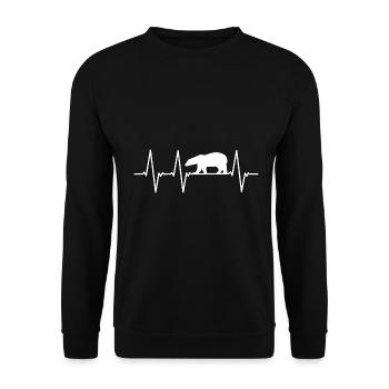 Heartbeat Polar Bear Favorite Animal - Unisex Sweatshirt - black - Front - Alina (178cm) & Michal (187cm)