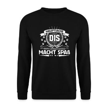 Lustiger Hunde Spruch Agility Hundesport Geschenk - Unisex Pullover - Schwarz - Vorne - Alina (178cm) & Michal (187cm)
