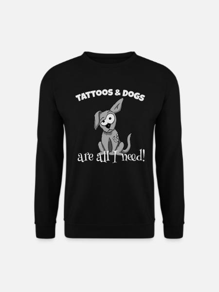 Tattoos und Hund Tätowierung Hunde cool Geschenk - Unisex Pullover - Schwarz