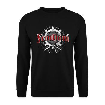 Erotisches Fetisch Erotik BDSM FemDom Geschenk - Unisex Pullover - Schwarz - Vorne - Alina (178cm) & Michal (187cm)
