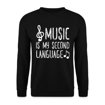 Music Is My Second Language - Music - Sweat-shirt Unisexe - noir - Devant - Alina (178cm) & Michal (187cm)
