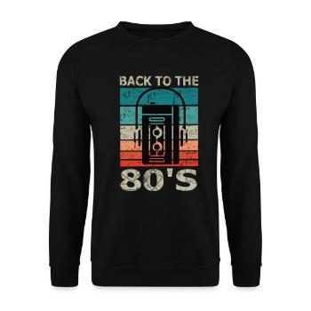 retour aux années 80 s 80 - Sweat-shirt Unisexe - noir - Devant - Alina (178cm) & Michal (187cm)