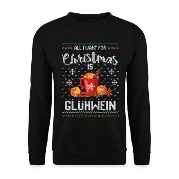 Ugly christmas mulled wine christmas funny - Unisex Sweatshirt - black - Front - Alina (178cm) & Michal (187cm)