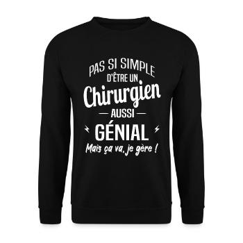 Chirurgien - Sweat-shirt Unisexe - noir - Devant - Alina (178cm) & Michal (187cm)