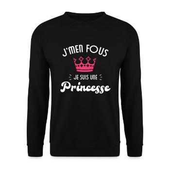 Je m'en fou je suis une princesse - Sweat-shirt Unisexe - noir - Devant - Alina (178cm) & Michal (187cm)
