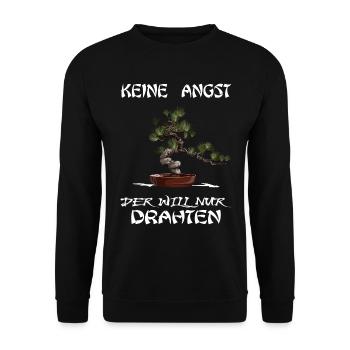 BONSAI Yamadori Nebari Bonsaimeister will drahten - Unisex Pullover - Schwarz - Vorne - Alina (178cm) & Michal (187cm)