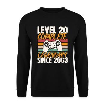 Geburtstagsgeschenk, Level 20 Complete 2003 - Unisex Pullover - Schwarz - Vorne - Alina (178cm) & Michal (187cm)
