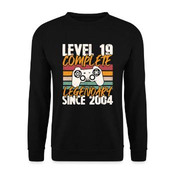 Birthday Gift, Level 19 Complete 2004 - Unisex Sweatshirt - black - Front - Alina (178cm) & Michal (187cm)