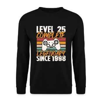 Birthday Gift, Level 25 Complete 1998 - Unisex Sweatshirt - black - Front - Alina (178cm) & Michal (187cm)