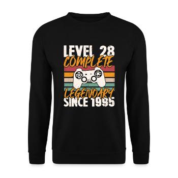 Geburtstagsgeschenk, Level 28 Complete 1995 - Unisex Pullover - Schwarz - Vorne - Alina (178cm) & Michal (187cm)