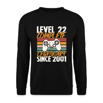 Geburtstagsgeschenk, Level 22 Complete 2001 - Unisex Pullover - Schwarz - Vorne - Alina (178cm) & Michal (187cm)