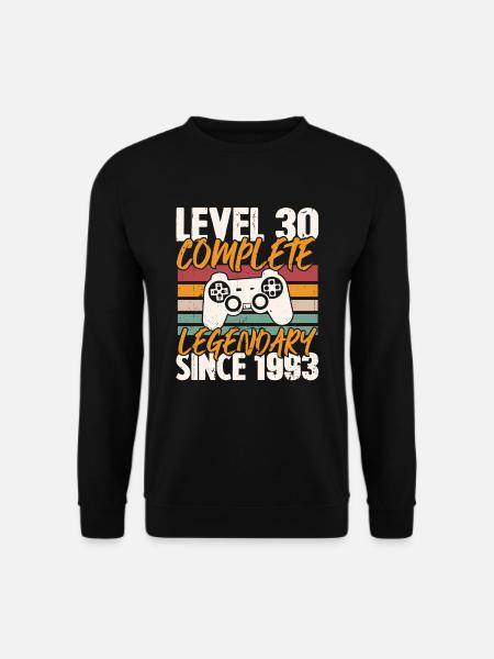 Geburtstagsgeschenk, Level 30 Complete 1993 - Unisex Pullover - Schwarz