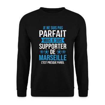 Je suis supporter de Marseille - Sweat-shirt Unisexe - noir - Devant - Alina (178cm) & Michal (187cm)