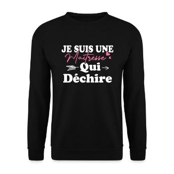 Je suis une Maîtresse qui déchiiiire - Sweat-shirt Unisexe - noir - Devant - Alina (178cm) & Michal (187cm)