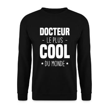 Docteur le plus cool du monde - Sweat-shirt Unisexe - noir - Devant - Alina (178cm) & Michal (187cm)