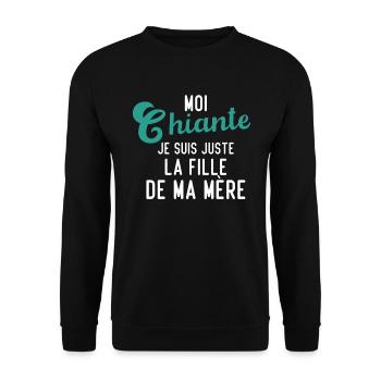 Moi chiante je suis juste la fille de ma mère - Sweat-shirt Unisexe - noir - Devant - Alina (178cm) & Michal (187cm)