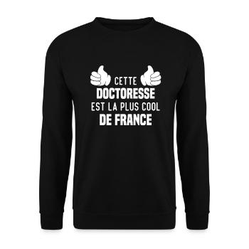 Cette doctoresse est la plus cool de France - Sweat-shirt Unisexe - noir - Devant - Alina (178cm) & Michal (187cm)
