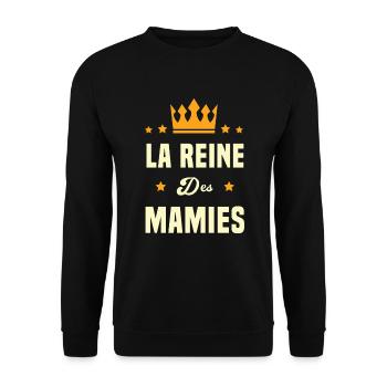 La reine des Mamies - Sweat-shirt Unisexe - noir - Devant - Alina (178cm) & Michal (187cm)