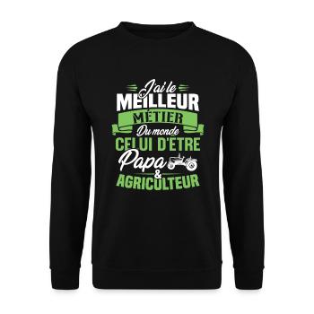 Papa et agriculteur, Cadeau papa agriculteur - Sweat-shirt Unisexe - noir - Devant - Alina (178cm) & Michal (187cm)