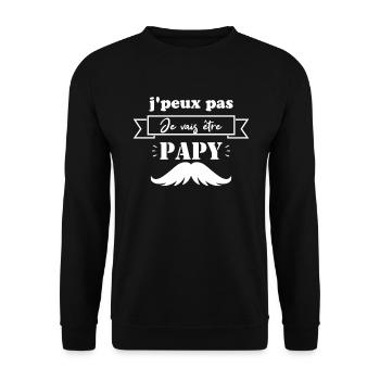 Je peux pas je vais être papy futur grand père - Sweat-shirt Unisexe - noir - Devant - Alina (178cm) & Michal (187cm)