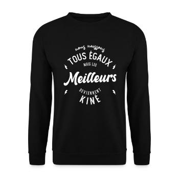 Les meilleurs deviennent kiné - Sweat-shirt Unisexe - noir - Devant - Alina (178cm) & Michal (187cm)
