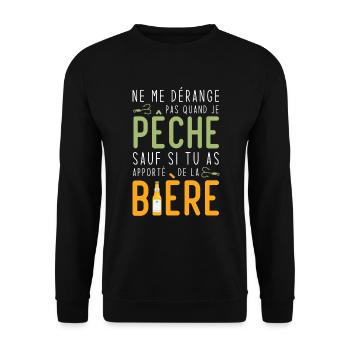 Je pêche sauf si tu as apportè de la bière - Sweat-shirt Unisexe - noir - Devant - Alina (178cm) & Michal (187cm)