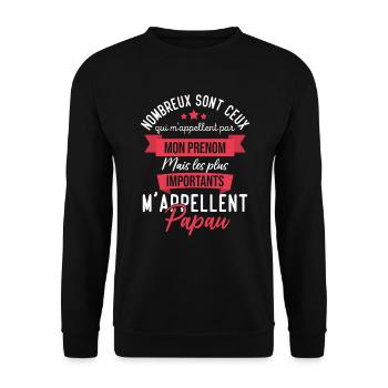 Cadeau papou, les plus importants mappellent papou - Sweat-shirt Unisexe - noir - Devant - Alina (178cm) & Michal (187cm)