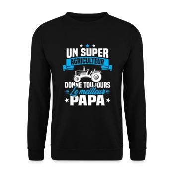Super agriculteur donne toujours le meilleur papa - Sweat-shirt Unisexe - noir - Devant - Alina (178cm) & Michal (187cm)