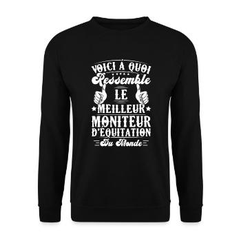 Le meilleur moniteur d'équitation du monde - Sweat-shirt Unisexe - noir - Devant - Alina (178cm) & Michal (187cm)