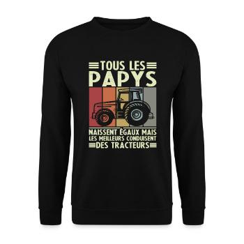 Les meilleurs papys conduisent des tracteurs - Sweat-shirt Unisexe - noir - Devant - Alina (178cm) & Michal (187cm)