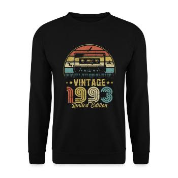 Vintage-Kassette 1993 - Unisex Pullover - Schwarz - Vorne - Alina (178cm) & Michal (187cm)